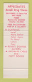 Matchbook Cover - Applegate's Rexall Drug Store Bentonville AR SAMPLE