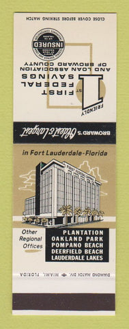 Matchbook Cover 1st Federal Savings and Loan Broward County FL Plantation SAMPLE