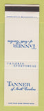 Matchbook Cover - Tanner Men's Clothes Rutherfordton NC SAMPLE