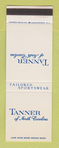 Matchbook Cover - Tanner Men's Clothes Rutherfordton NC SAMPLE