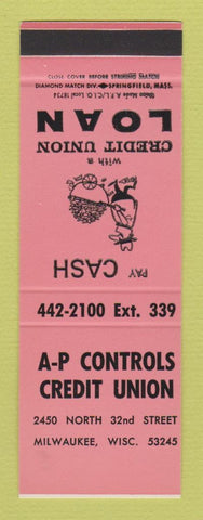 Matchbook Cover - AP Controls Credit Union Milwaukee WI SAMPLE