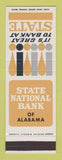 Matchbook Cover - State National Bank of Alabama AL SAMPLE