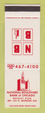 Matchbook Cover - National Boulevard Bank of Chicago IL SAMPLE