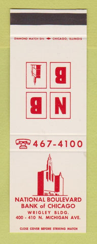 Matchbook Cover - National Boulevard Bank of Chicago IL SAMPLE
