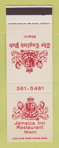 Matchbook Cover - The English Pub Miami FL Jamaica Inn Restaurant SAMPLE
