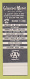 Matchbook Cover - Glenwood Manor Motor Hotel Overland Park KS SAMPLE