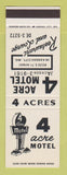 Matchbook Cover - 4 Acre Motel Kansas City MO SAMPLE
