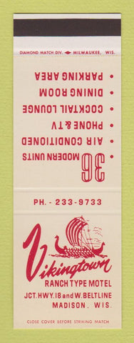 Matchbook Cover - Vikingtown Motel Madison WI SAMPLE