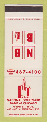 Matchbook Cover - National Boulevard Bank of Chicago IL SAMPLE