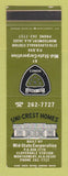 Matchbook Cover - Uni Crest Homes Mid State Corp Montgomery AL WEAR SAMPLE