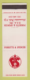 Matchbook Cover - Porritts & Spencer Skaneateles Falls NY WEAR SAMPLE