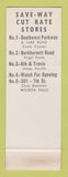 Matchbook Cover - Save Way Cut Rate Liquor Wichita Falls TX SAMPLE