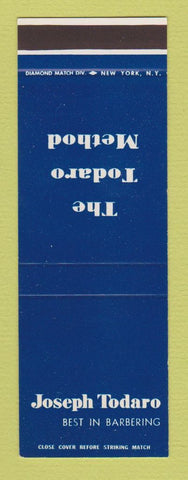Matchbook Cover - Joseph Todaro Barbering New York City SAMPLE