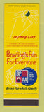 Matchbook Cover - BPAA Bowling Association  SAMPLE