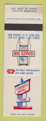 Matchbook Cover - Congree Motel Seante Inn Lincoln NE WEAR SAMPLE