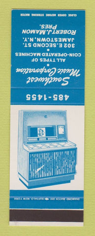 Matchbook Cover - Southwest Music Corp Juke Box Jamestown NY vending SAMPLE