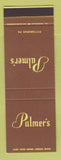 Matchbook Cover - Palmer's Restaurant Pittsburgh PA SAMPLE