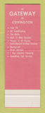 Matchbook Cover - Gateway Motel Covington KY SAMPLE