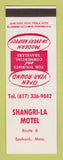 Matchbook Cover - Shangri La Motel Seekonk MA SAMPLE
