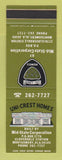 Matchbook Cover - Uni Crest Homes Mid State Corp Montgomery AL WEAR SAMPLE