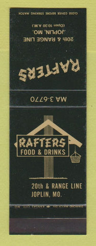 Matchbook Cover - Rafters Restaurant Joplin MO SAMPLE