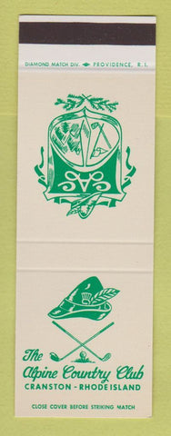 Matchbook Cover - Alpine Country Club Cranston RI WEAR SAMPLE