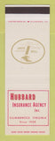 Matchbook Cover - Hubbard Insurance Agency Kilmarnock VA SAMPLE