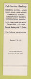 Matchbook Cover - Northern Trust Company Chicago IL SAMPLE