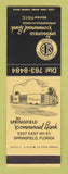 Matchbook Cover - Springfield Commercial Bank FL SAMPLE