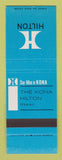 Matchbook Cover - Hilton Hotel Kona Hawaii SAMPLE