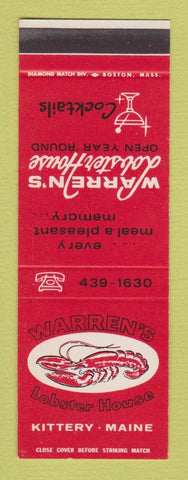 Matchbook Cover - Warren's Lobster House Kittery ME SAMPLE