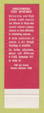 Matchbook Cover - University of Oklahoma Norman OK Sooners WEAR SAMPLE