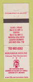 Matchbook Cover - Miramar House Chinese Thai Carson City NV WEAR
