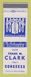 Matchbook Cover - Frank M Clark for Congress