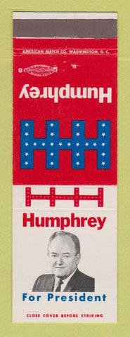 Matchbook Cover - Hubert H Humphrey for President 1968