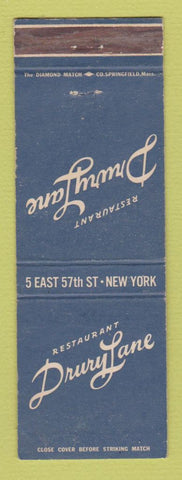 Matchbook Cover - Restaurant Drury Lane New York City