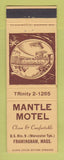 Matchbook Cover - Mantle Motel Framingham MA