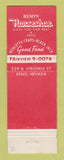 Matchbook Cover - Horseshoe Club Reno NV casino