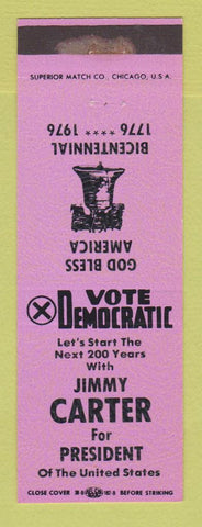 Matchbook Cover - Jimmy Carter for President 1976 WEAR