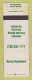 Matchbook Cover - Hurry Sundown Incline NV WEAR