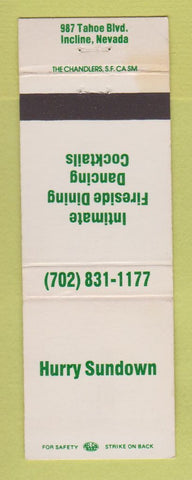 Matchbook Cover - Hurry Sundown Incline NV WEAR