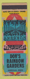 Matchbook Cover - Don's Rainbow Gardens Nursery Orrville OH WWII