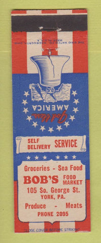 Matchbook Cover - Bob's Food Market Grocery WWII