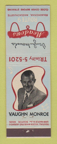 Matchbook Cover - Vaughn Monroe's Meadows Framingham MA feature
