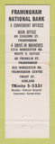 Matchbook Cover - Framingham National Bank MA 1958