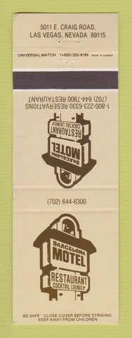 Matchbook Cover - Barcelona Motel Restaurant Las Vegas NV WEAR