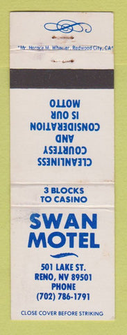 Matchbook Cover - Swan Motel Reno NV WEAR