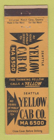 Matchbook Cover - Yellow Cab Taxi Seattle WA WEAR