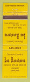 Matchbook Cover - Darwin Lamb's Los Rancheros Las Vegas NV steak WORN
