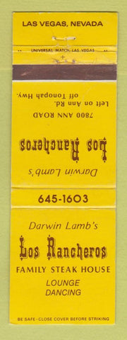 Matchbook Cover - Darwin Lamb's Los Rancheros Las Vegas NV steak WORN